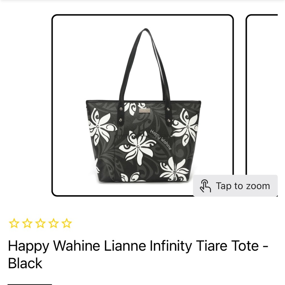 Black Floral Infinity Tote Bag